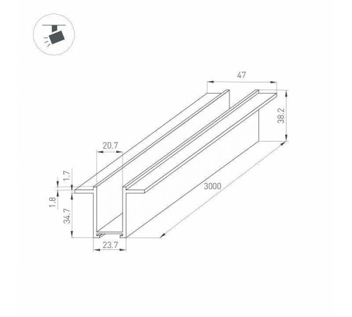 Трек встраиваемый Arlight MAG-25 033245