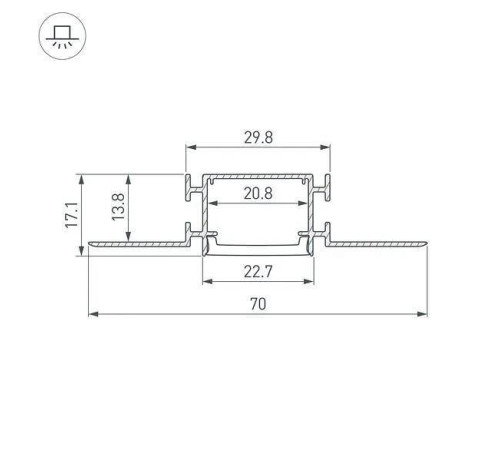 Профиль встраиваемый гибкий Arlight FANTOM-BENT 040331(1)