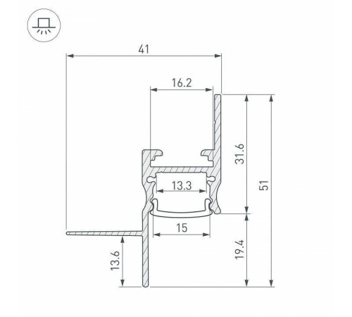 Профиль встраиваемый Arlight ARH-CEIL 040779
