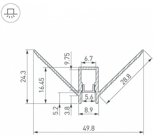 Профиль встраиваемый угловой внешний Arlight ARH-DECORE 043162