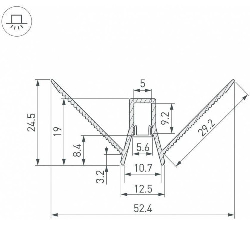 Профиль встраиваемый угловой внешний Arlight ARH-DECORE 043163