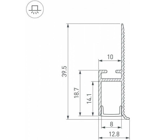 Профиль встраиваемый Arlight FANTOM-BENT 043692