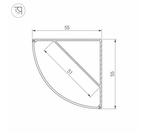 Профиль накладной угловой внутренний Arlight SL-KANT 044578