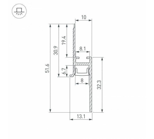 Профиль для плинтусов Arlight FANTOM 048685