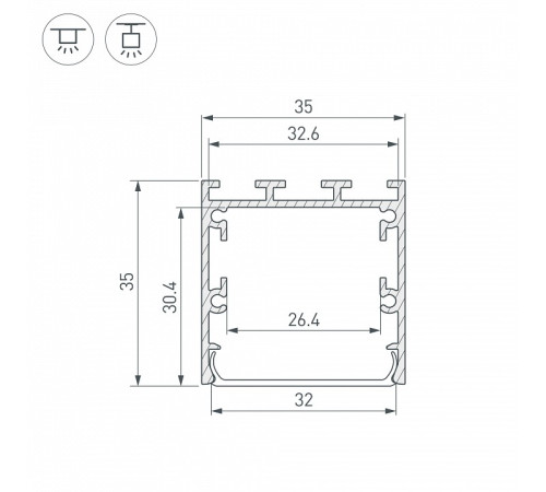 Профиль накладной Arlight LINE 053401