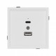 Розетка 2хUSB type A и C без рамки Arlight SCT-TENDO 054094