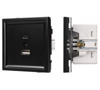 Розетка 2хUSB type A и C без рамки Arlight SCT-TENDO 054095