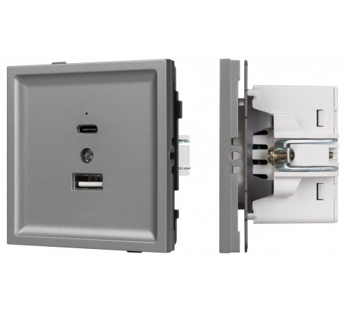 Розетка 2хUSB type A и C без рамки Arlight SCT-TENDO 054096