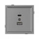 Розетка 2хUSB type A и C без рамки Arlight SCT-TENDO 054096