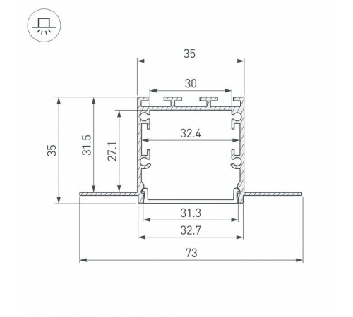 Профиль встраиваемый Arlight LINIA32 056262