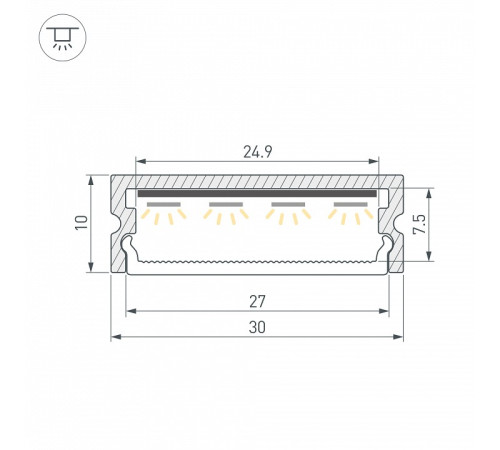 Профиль накладной Arlight LINE 061543