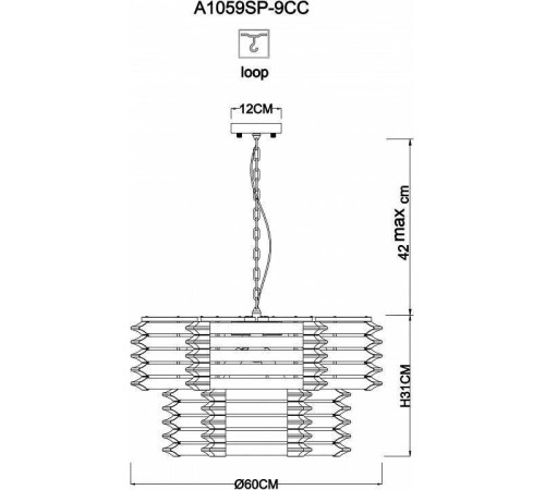 Подвесной светильник Arte Lamp Caravaggio A1059SP-9CC