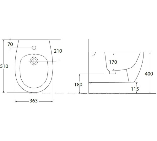 Биде подвесное Allen Brau Fantasy 510x363 мм петроль 4.11006.PT