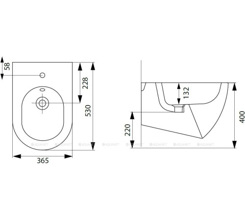 Биде подвесное Allen Brau REALITY 530х365 мм белый 4.32008.20