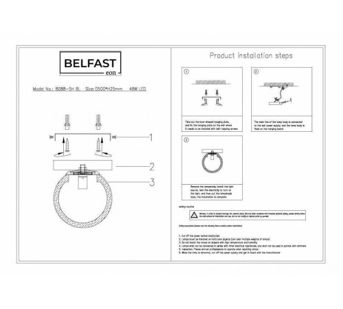 Накладной светильник Belfast Ravenhill 3333Y BR MB