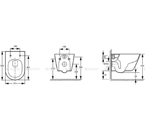 Унитаз подвесной Jacob Delafon Bastille 360 безободковый 54х37.4 см белый EDAS102-00