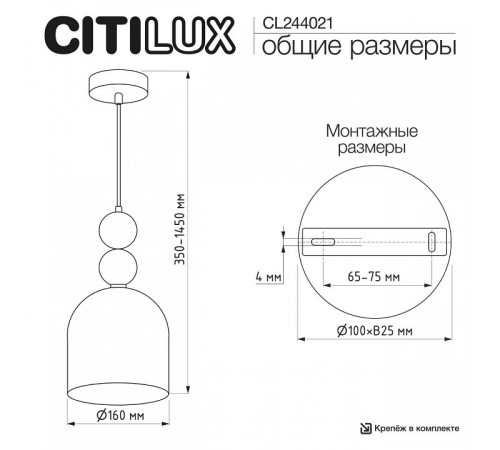 Подвесной светильник Citilux TENDY CL244021