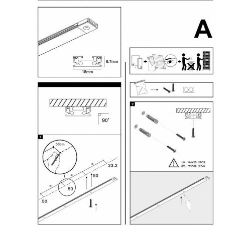 Трек накладной Denkirs AIR BASE TR5201-BK