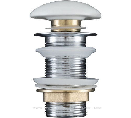 Донный клапан для раковины без перелива Aquanet керамическая крышка белый матовый 00330951