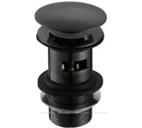 Донный клапан Aquanet Round 1 1/4 с переливом черный матовый AR01002.31