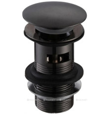 Донный клапан Aquanet Round 1 1/4 с переливом черный матовый AR01002.31