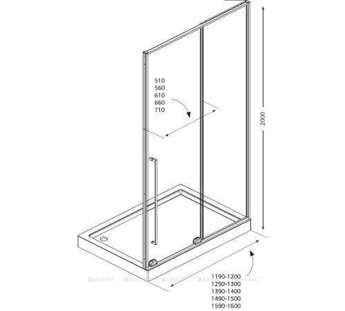 Душевая дверь раздвижная Allen Brau FANTASY 2.0 1200 мм стекло прозрачное черный матовый 3.11006.31
