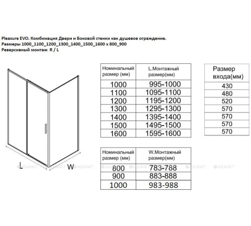 Дверь в нишу Aquanet Pleasure Evo 1600 мм золотой никель AE65-N160-GBT