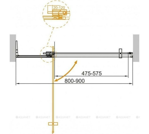 Душевая дверь в нишу Cezares Slider 80-90 см прозрачное стекло хром SLIDER-B-1-80/90-C-Cr