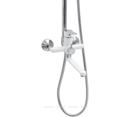 Душевая система Haiba HB24557-8 с изливом и тропическим душем хром/белый HB24557-8