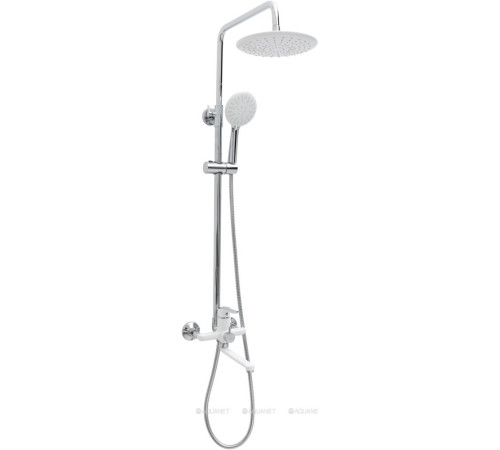 Душевая система Haiba HB24557-8 с изливом и тропическим душем хром/белый HB24557-8