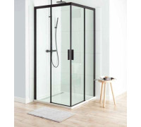 Душевое ограждение Aquanet Pleasure 1000х1000 мм черный матовый AE60-S-100x100U-BT