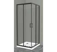 Душевой уголок BelBagno UNO-195-A-2 90х90 см черный стекло прозрачное UNO-195-A-2-90-C-NERO