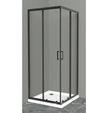 Душевой уголок BelBagno UNO-195-A-2 90х90 см черный стекло прозрачное UNO-195-A-2-90-C-NERO