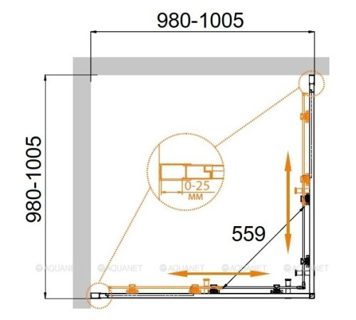 Душевой уголок Cezares Molveno 100х100 см хром стекло прозрачное MOLVENO-A-2-100-C-Cr-IV
