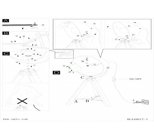 Настольная лампа декоративная Eglo Covaleda 49617