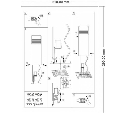 Наземный низкий светильник Eglo Doninni 1 98272