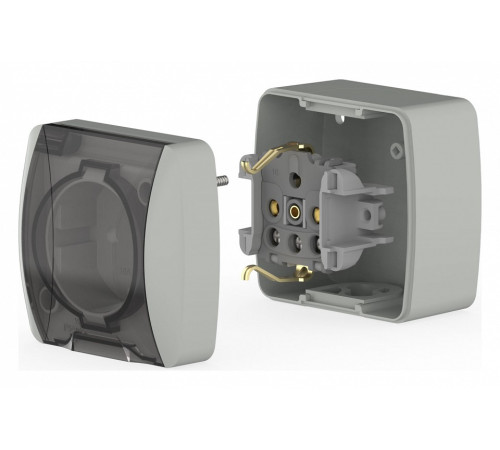 Розетка с заземлением с крышкой Elbi Eleсtriс Eva 554-011500-218