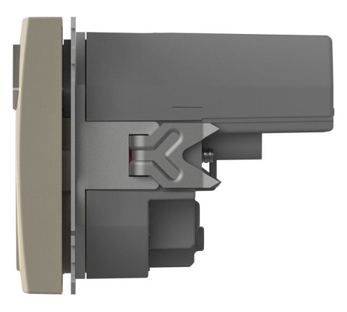 Розетка с заземлением и со шторкой и 2хUSB type A, без рамки Elbi Eleсtriс Zena Vega 609-010300-317