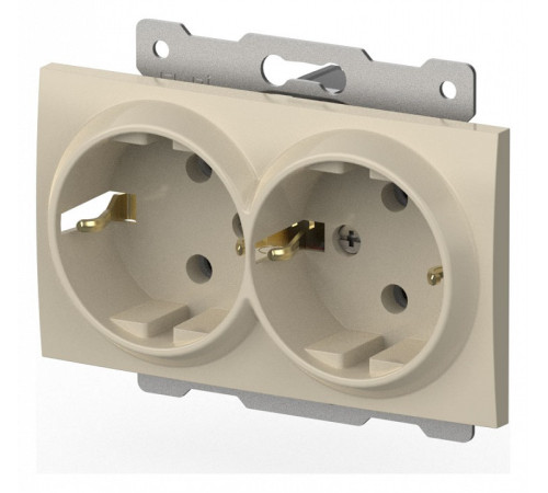 Розетка двойная с заземлением, без рамки Elbi Eleсtriс Zena Vega 609-010300-907