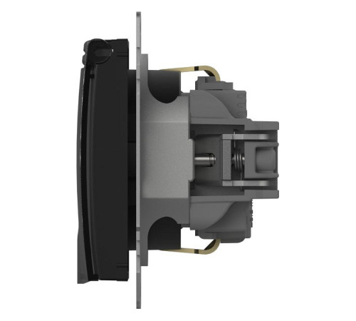 Розетка с заземлением и со шторкой, без рамки с крышкой Elbi Eleсtriс Zena Vega 609-014800-219