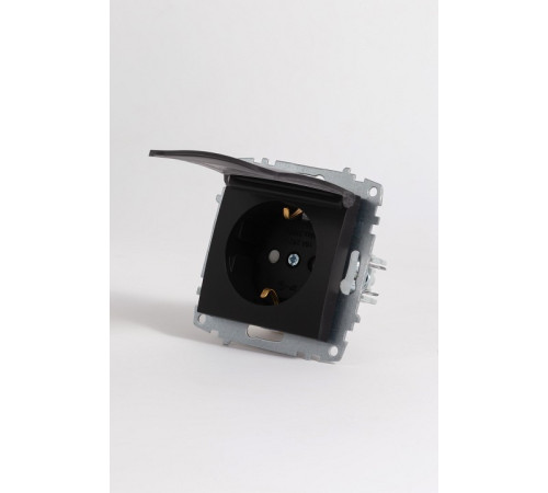 Розетка с заземлением и со шторкой, без рамки с крышкой Elbi Eleсtriс Zena Vega 609-014800-219