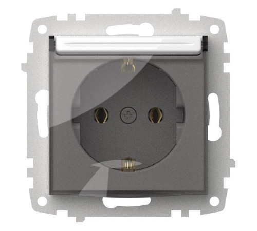 Розетка с заземлением с крышкой, без рамки Elbi Eleсtriс Zena Vega 609-015600-218