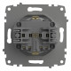 Розетка с заземлением и со шторкой, без рамки с крышкой Elbi Eleсtriс Zena Vega 609-015600-219