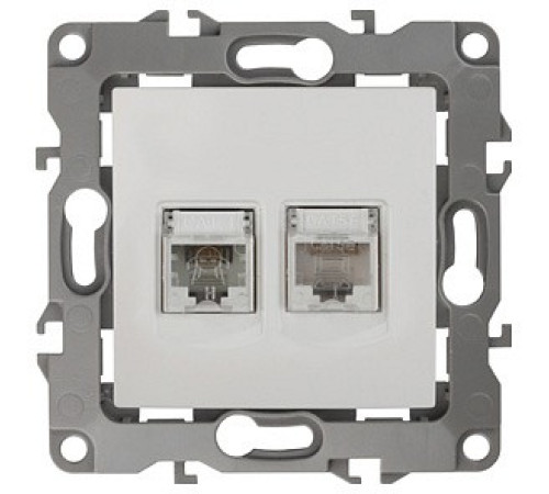 Розетка двойная RJ-11 и Ethernet RJ-45, без рамки Эра Эра 12 12-3109-01