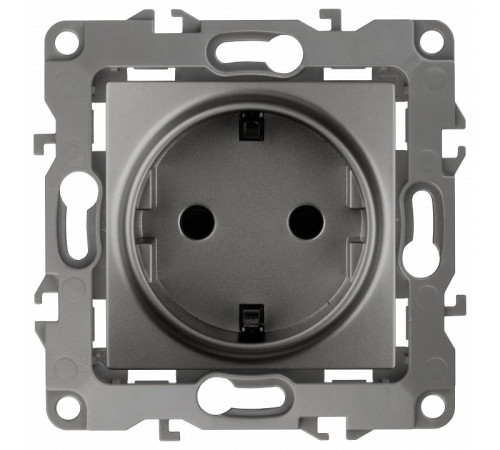 Розетка с заземлением и со шторкой, без рамки Эра Эра 12 12-2102-12