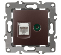 ТВ-розетка и розетка Ethernet RJ-45 без рамки Эра Эра 12 12-3110-13