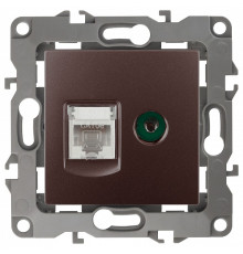 ТВ-розетка и розетка Ethernet RJ-45 без рамки Эра Эра 12 12-3110-13