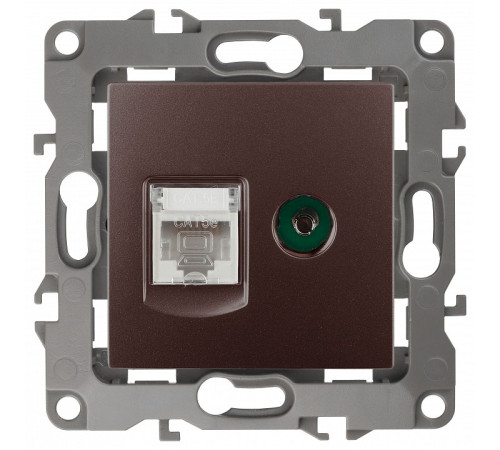 ТВ-розетка и розетка Ethernet RJ-45 без рамки Эра Эра 12 12-3110-13