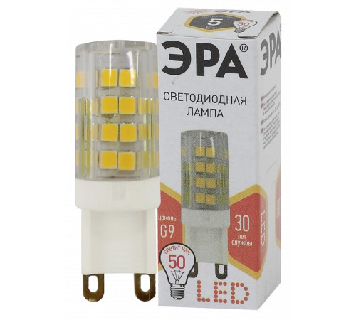 Лампа светодиодная Эра Стандарт LED JCD-5W-CER-827-G9