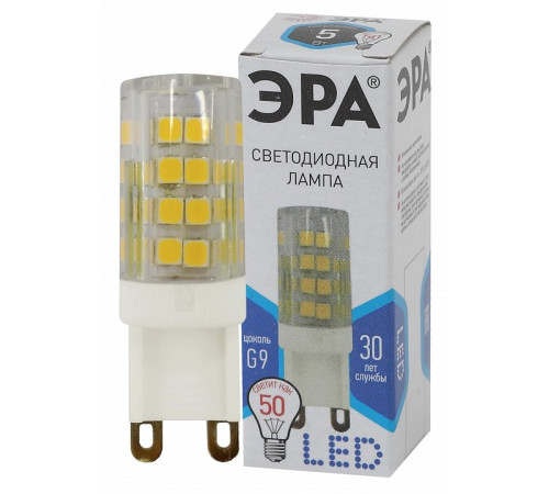Лампа светодиодная ЭРА Стандарт G9 5 Вт 4000 К LED-JCD-5W-CER-840-G9